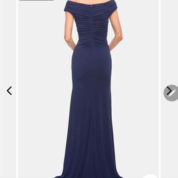 LA FEMME long Luxurious Off the Shoulder Evening Gown - Picture 4 of 7